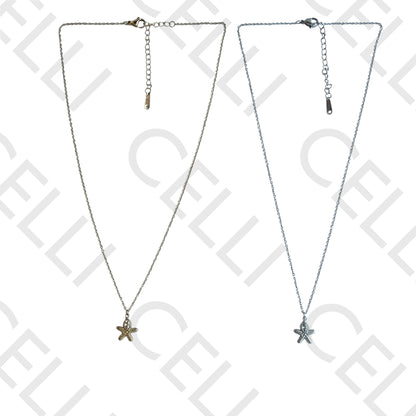 Steel Necklace - Starfish with Brilliant