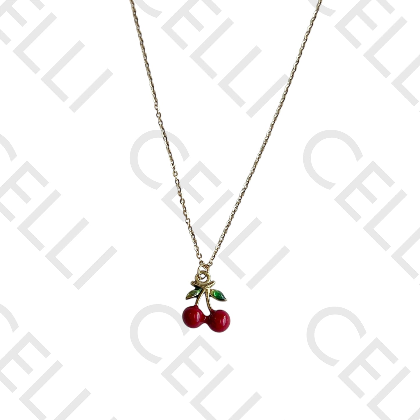 不锈钢项链 - 樱桃