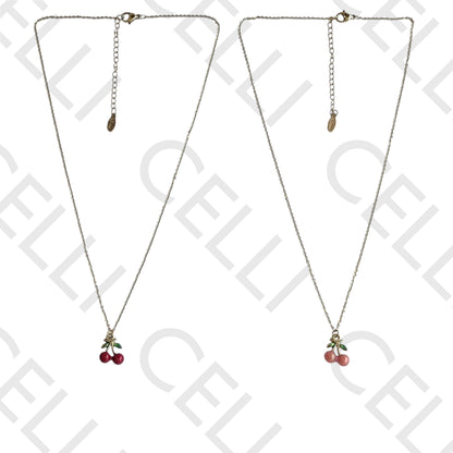 不锈钢项链 - 樱桃