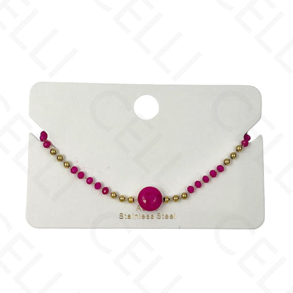 Pulseira de aço - pedras naturais