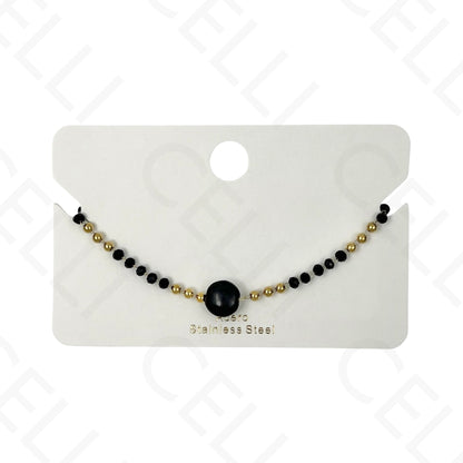 Pulseira de aço - pedras naturais