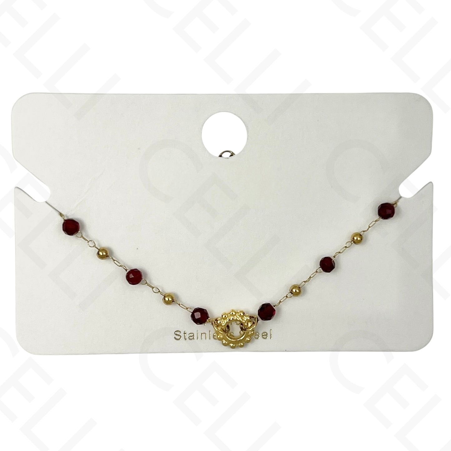 Pulsera de acero - piedras naturales con colgante sol