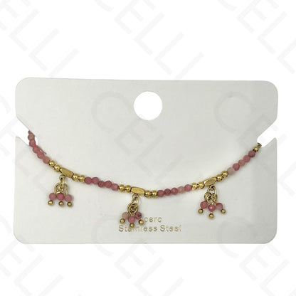 Pulseira de aço - com pedras naturais