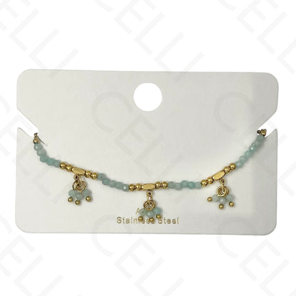 Pulseira de aço - com pedras naturais