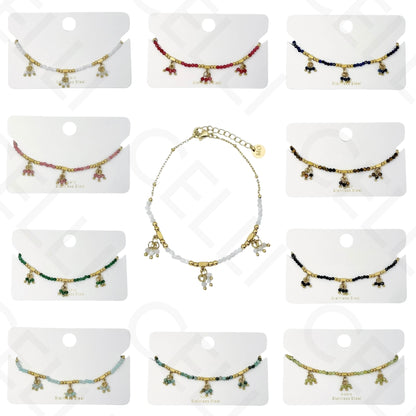 Pulseira de aço - com pedras naturais