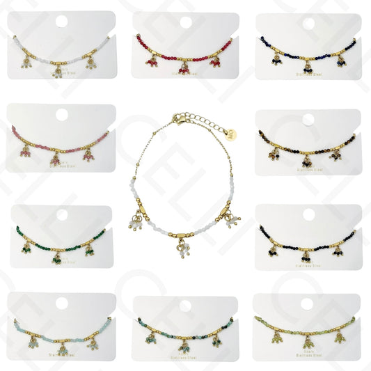 Pulsera de acero - con piedras naturales