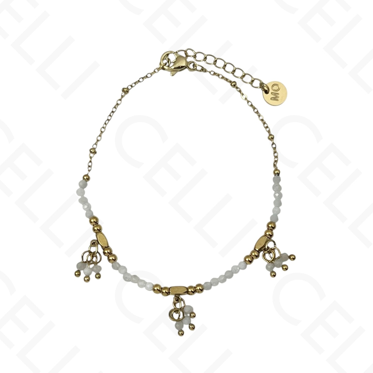 Pulseira de aço - com pedras naturais