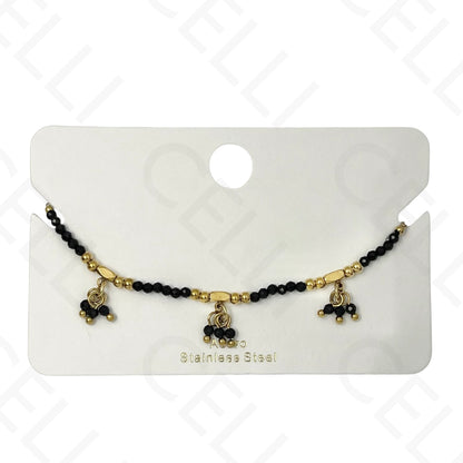 Pulseira de aço - com pedras naturais