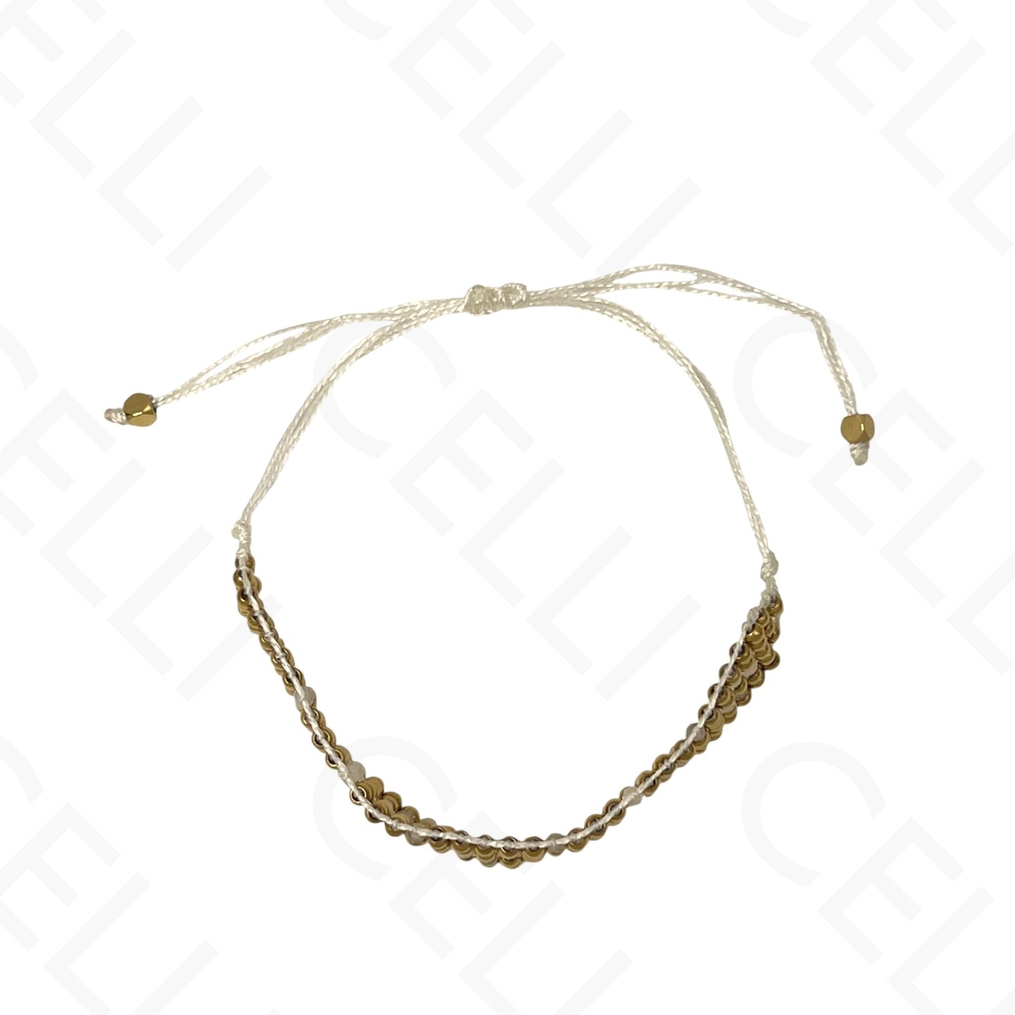 Pulseira de aço - bolas de aço e pedras naturais