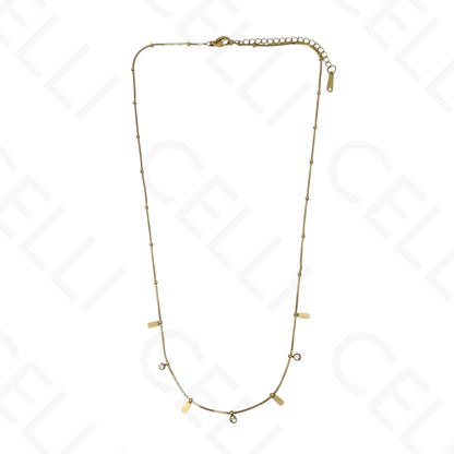 Colar/Pulseira de aço - mini rectangulos com brilhantes (Cópia)