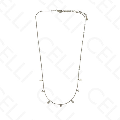 Colar/Pulseira de aço - mini rectangulos com brilhantes (Cópia)