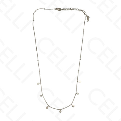 Colar/Pulseira de aço - mini gota com brilhantes