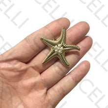 Cargar imagen en el visor de la galería, Anillo de acero - estrella de mar con perlas
