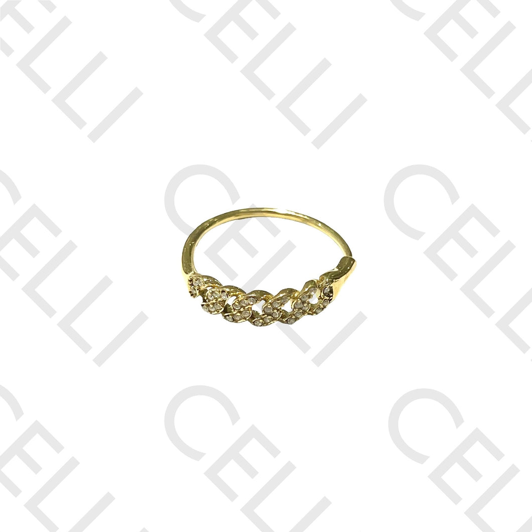 Anillo de acero - cadena con diamantes