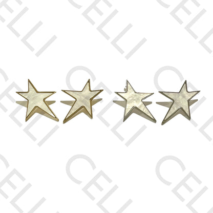 Pendiente de acero - estrella irregular con nácar