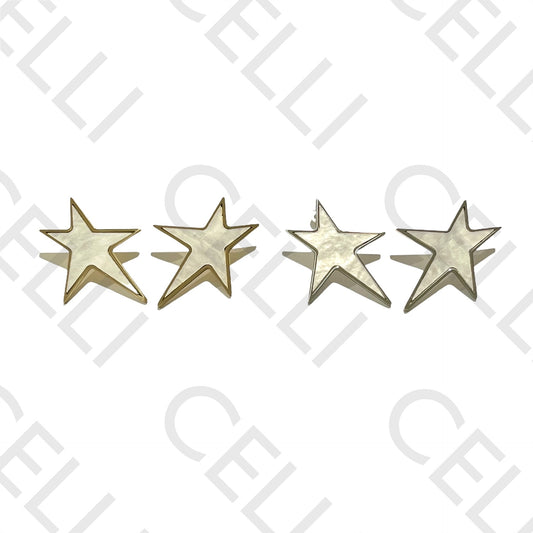 Pendiente de acero - estrella irregular con nácar