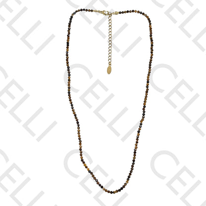 不锈钢项链 - 天然石材 2mm