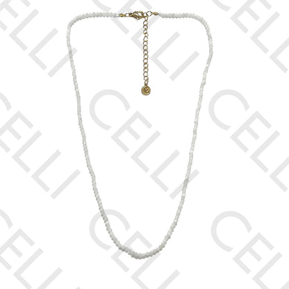 不锈钢项链 - 天然石材 2mm