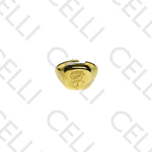 Cargar imagen en el visor de la galería, Anillo de acero - flor de clavel
