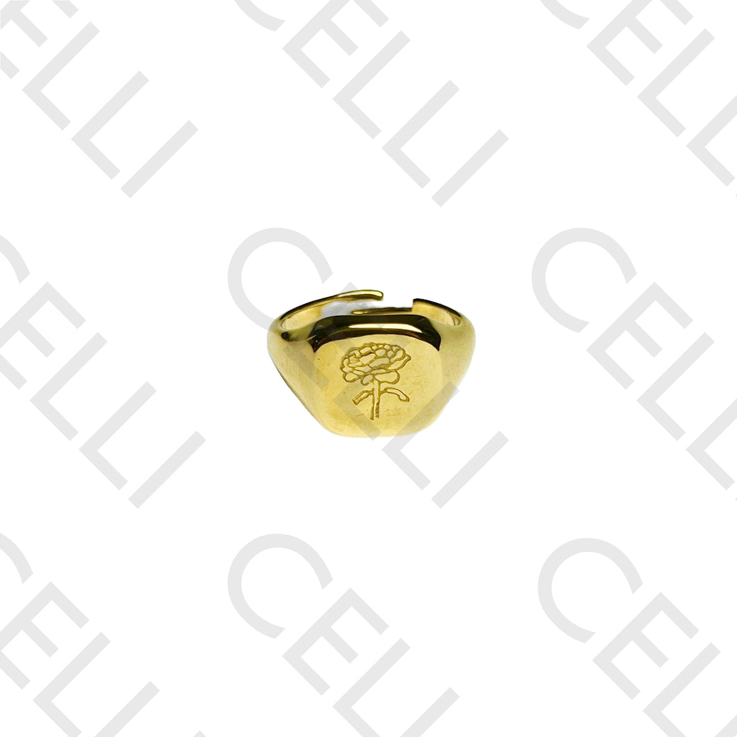 Anillo de acero - flor de clavel