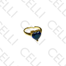 Cargar imagen en el visor de la galería, Anillo de acero - con corazón brillante
