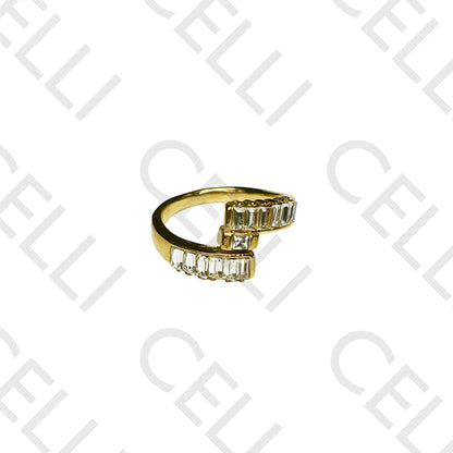 Steel Ring - with diamonds