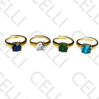 Steel Ring - with round brilliant