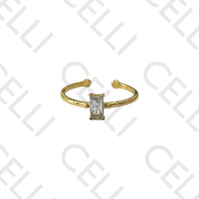 Cargar imagen en el visor de la galería, Anillo de acero - rectangular brillante
