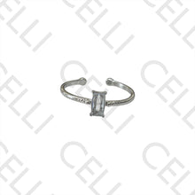 Cargar imagen en el visor de la galería, Anillo de acero - rectangular brillante
