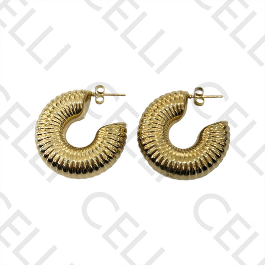 不锈钢粗条纹详细设计耳环