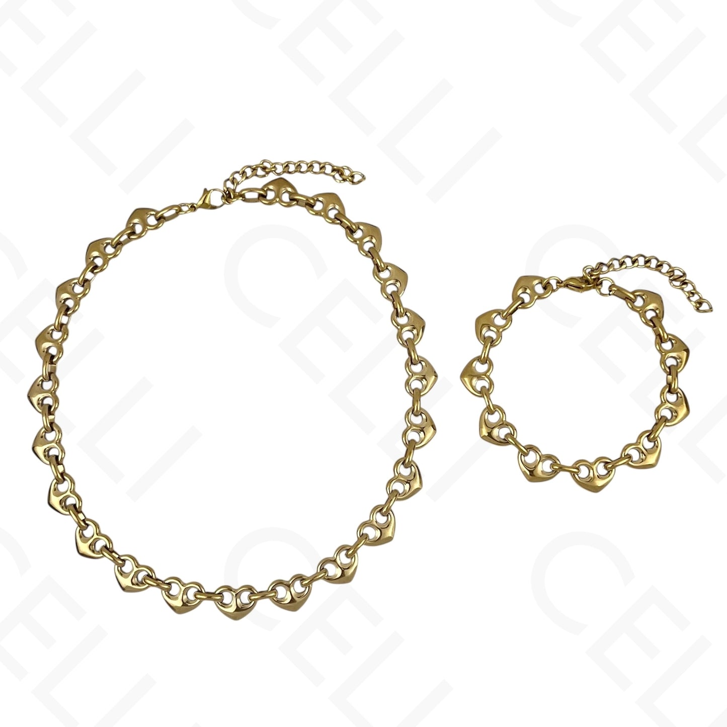 Steel Earring - oval with resin