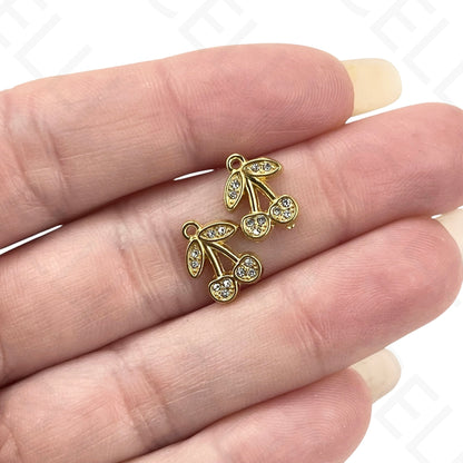 Medalha de Aço - cereja com brilhante