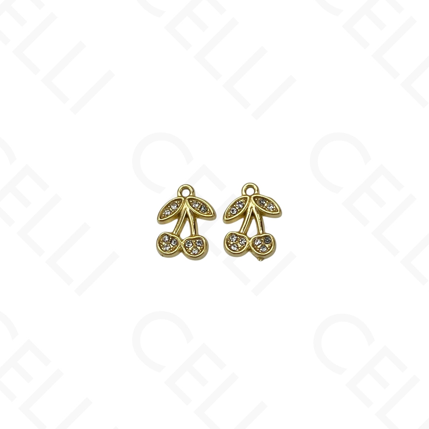 Medalha de Aço - cereja com brilhante