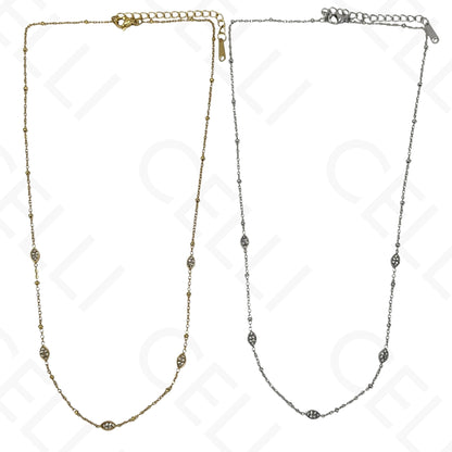 Steel necklace - 7 saint medals