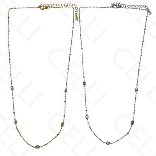 Steel necklace - 7 saint medals