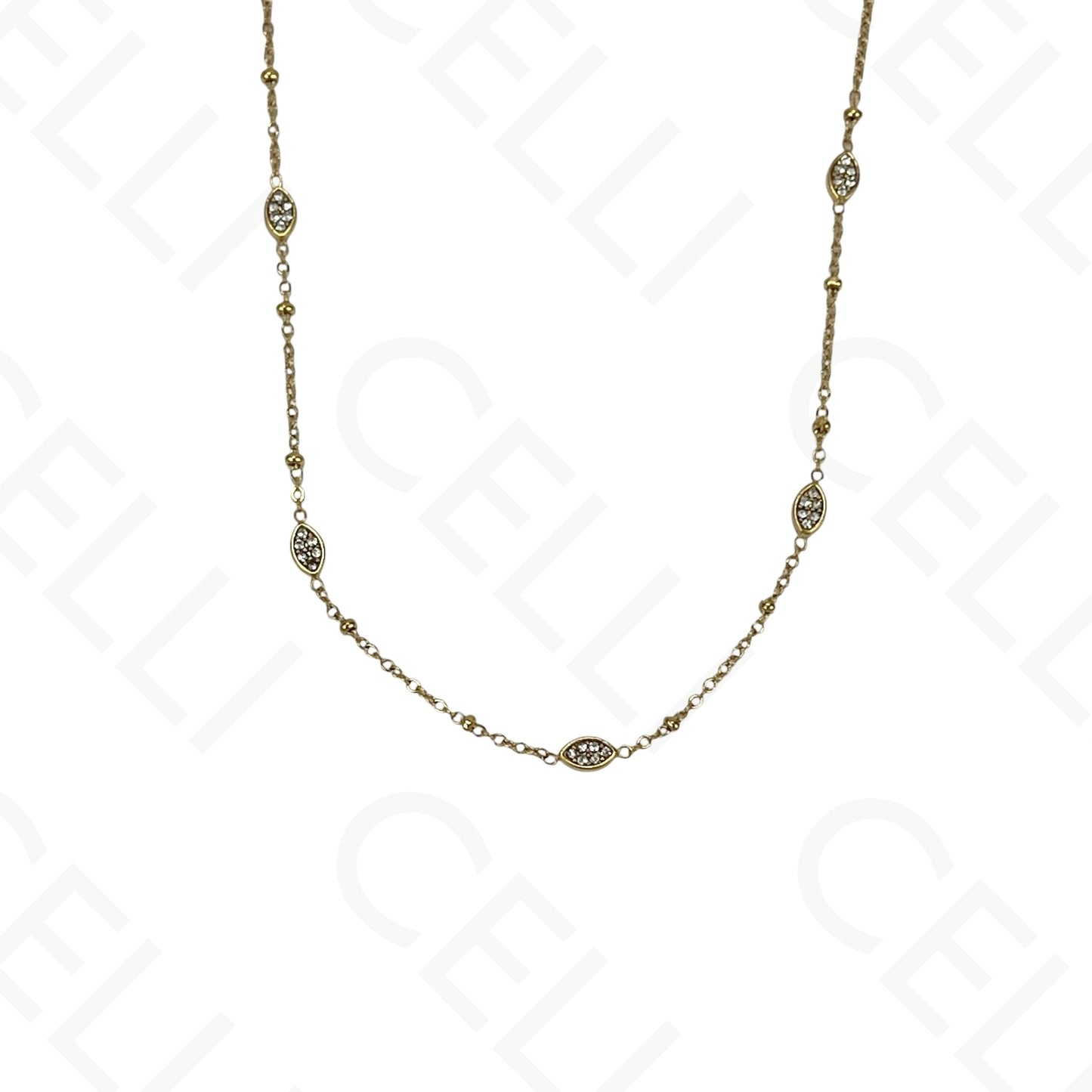 Steel necklace - 7 saint medals