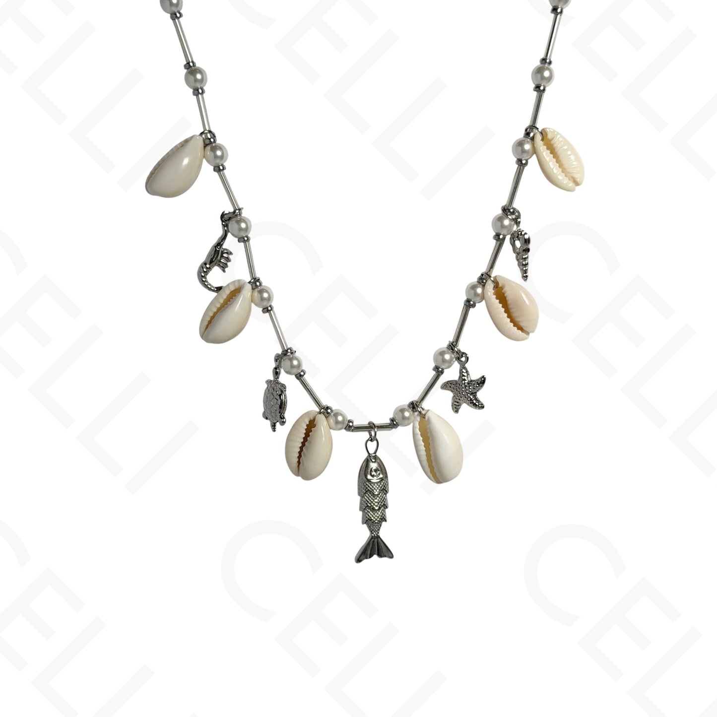 Steel necklace - 7 saint medals