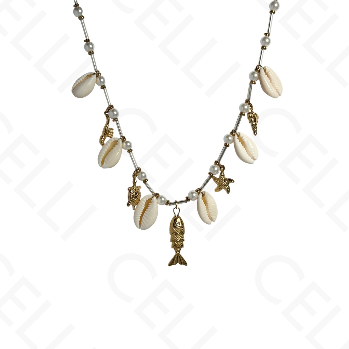 Steel necklace - 7 saint medals