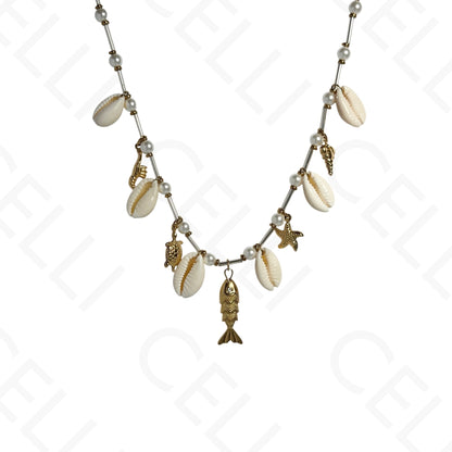 Steel necklace - 7 saint medals