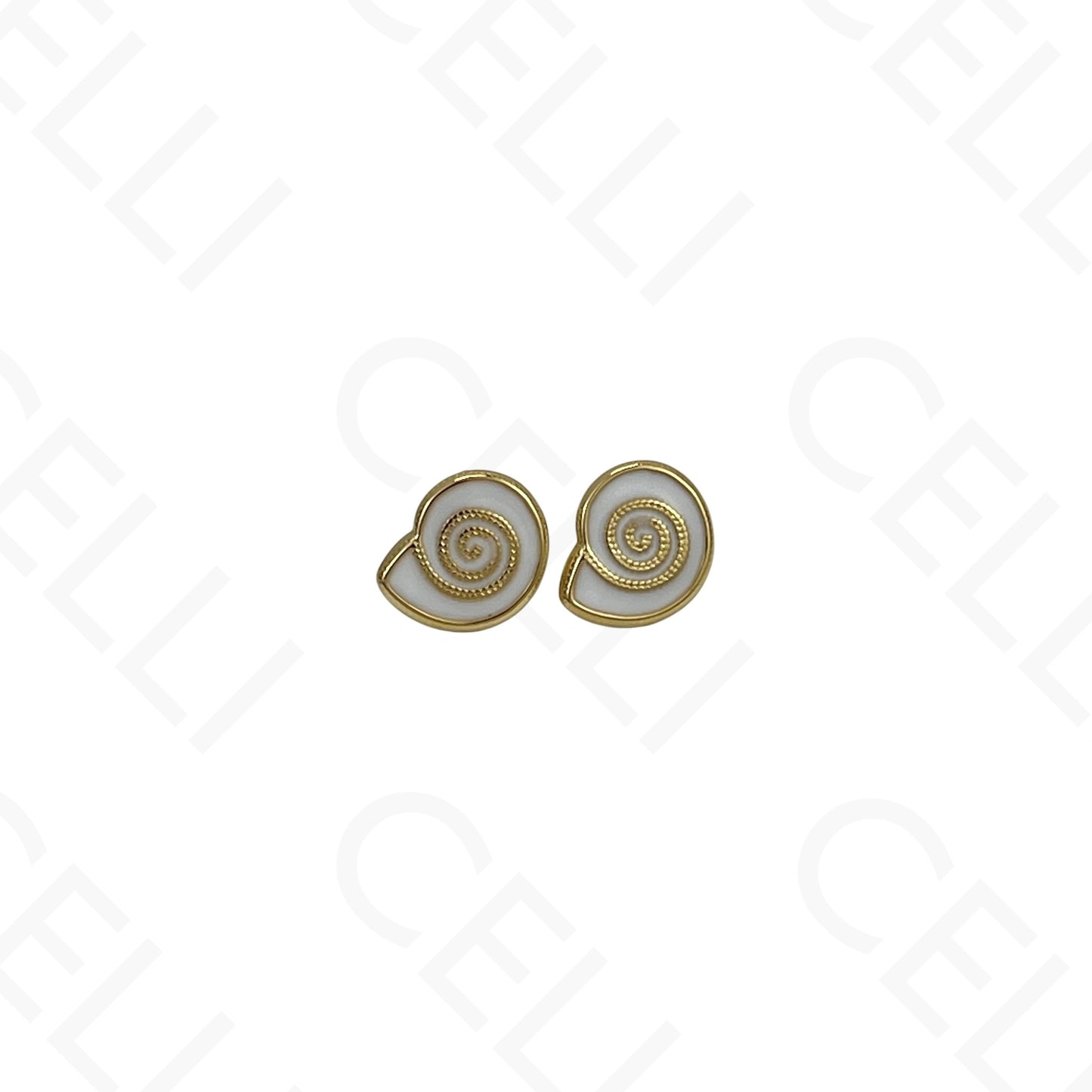 Brinco de aço - búzio caracol esmaltado