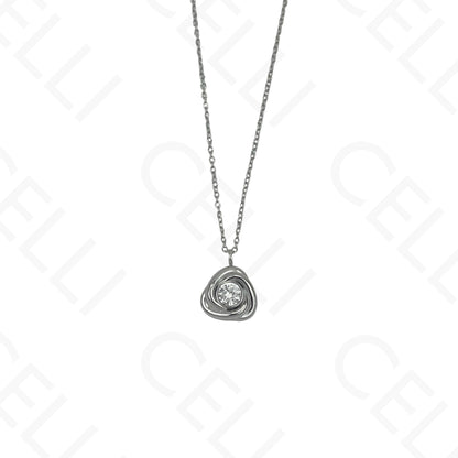 Steel Necklace - Triangular with Rhinestone