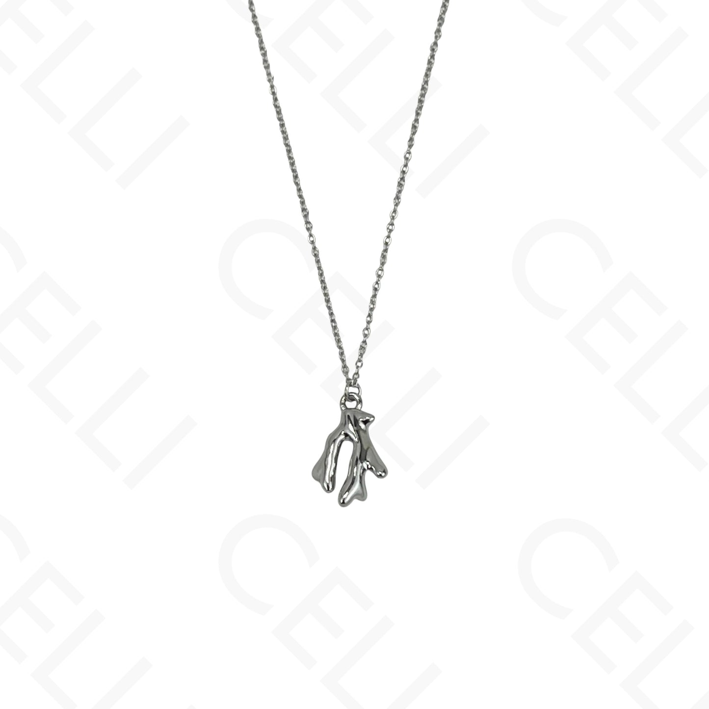 Steel Necklace - coral