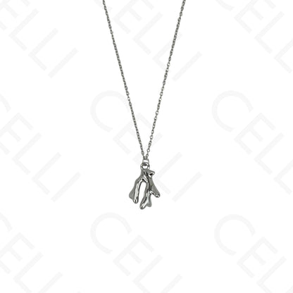 Steel Necklace - coral