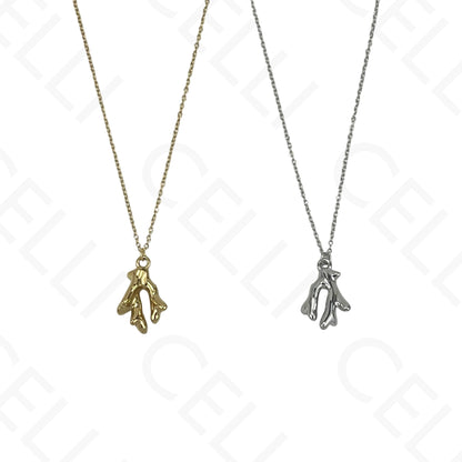 Steel Necklace - coral