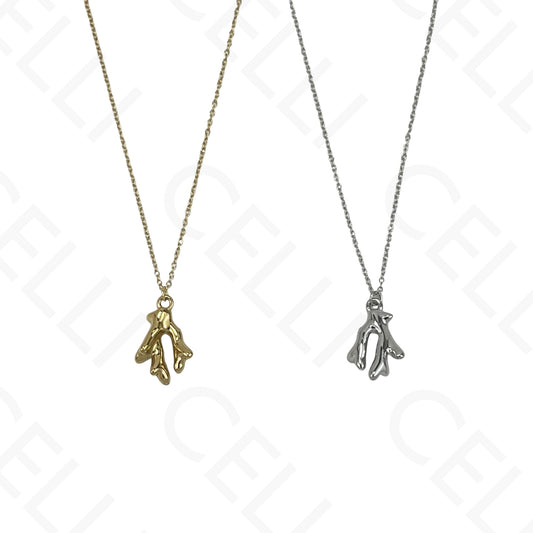 Steel Necklace - coral