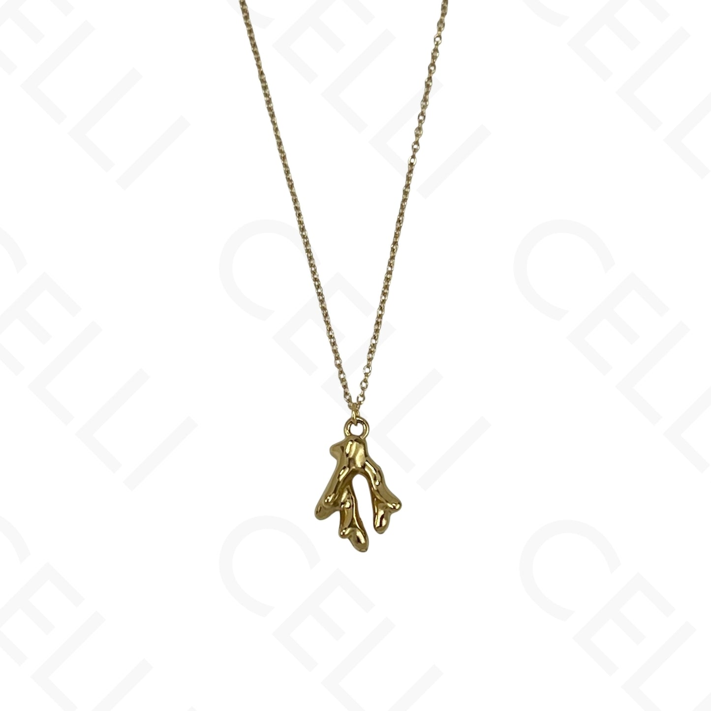 Steel Necklace - coral