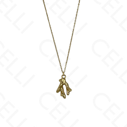 Steel Necklace - coral