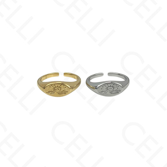 Anillo de Acero Ajustable - sol y marea