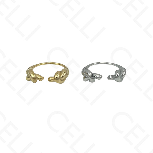 Anillo de Acero Ajustable - forma de "croissant"