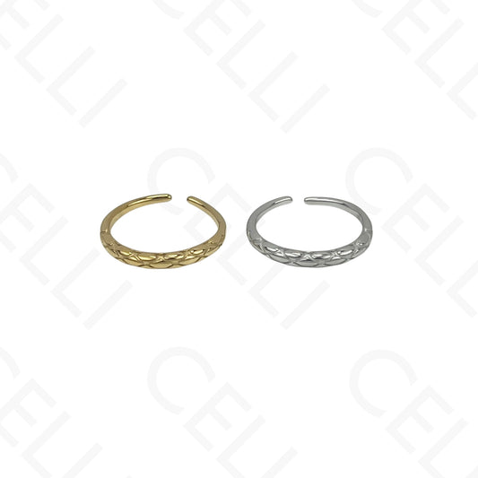 Anillo de Acero Ajustable - trabajado